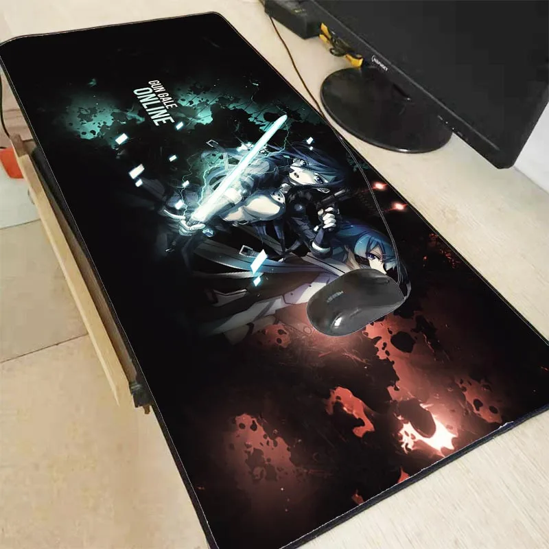  Sword art Online Speed Locking Edge Large Natural Rubber Mouse Pad Waterproof Game Desk Mousepad Ma