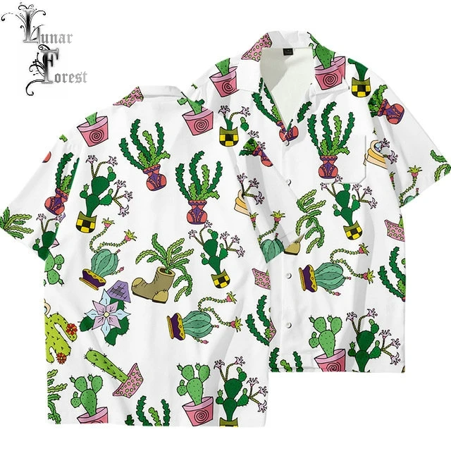 Flowers Plants 3D Printing Unisex Shirt Women/Men Casual Summer Short Sleeve Cool Loose Button Streetwear Overclothes 6XL mens white short sleeve shirt