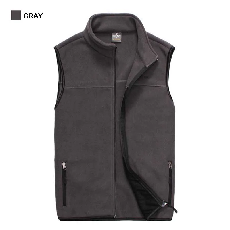 3516 Gray 4 Осенне-зимний мужской жилет теплый флисовый жилет куртка без рукавов повседневный жилет мягкая ветровка мужская одежда размера плюс M-3XL - Цвет: 3516 Gray 4
