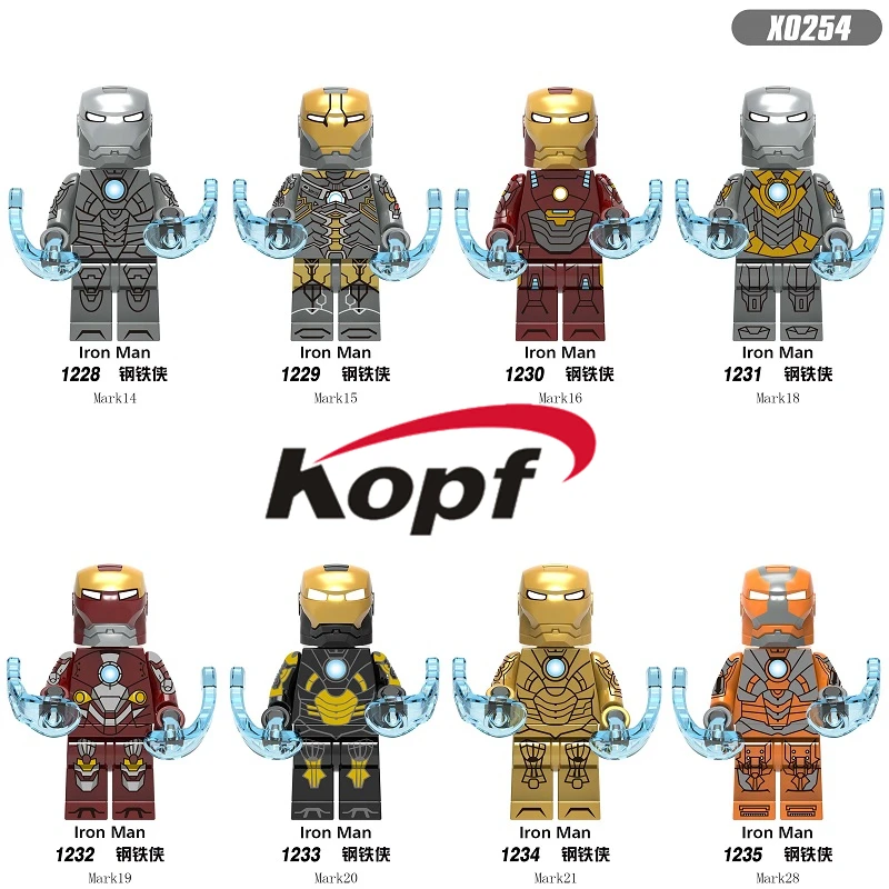 

Single Sale Building Blocks Super Heroes Bricks Iron Man MK14- MK28 Action Figures Model Bricks For Children Toys Gift X0254