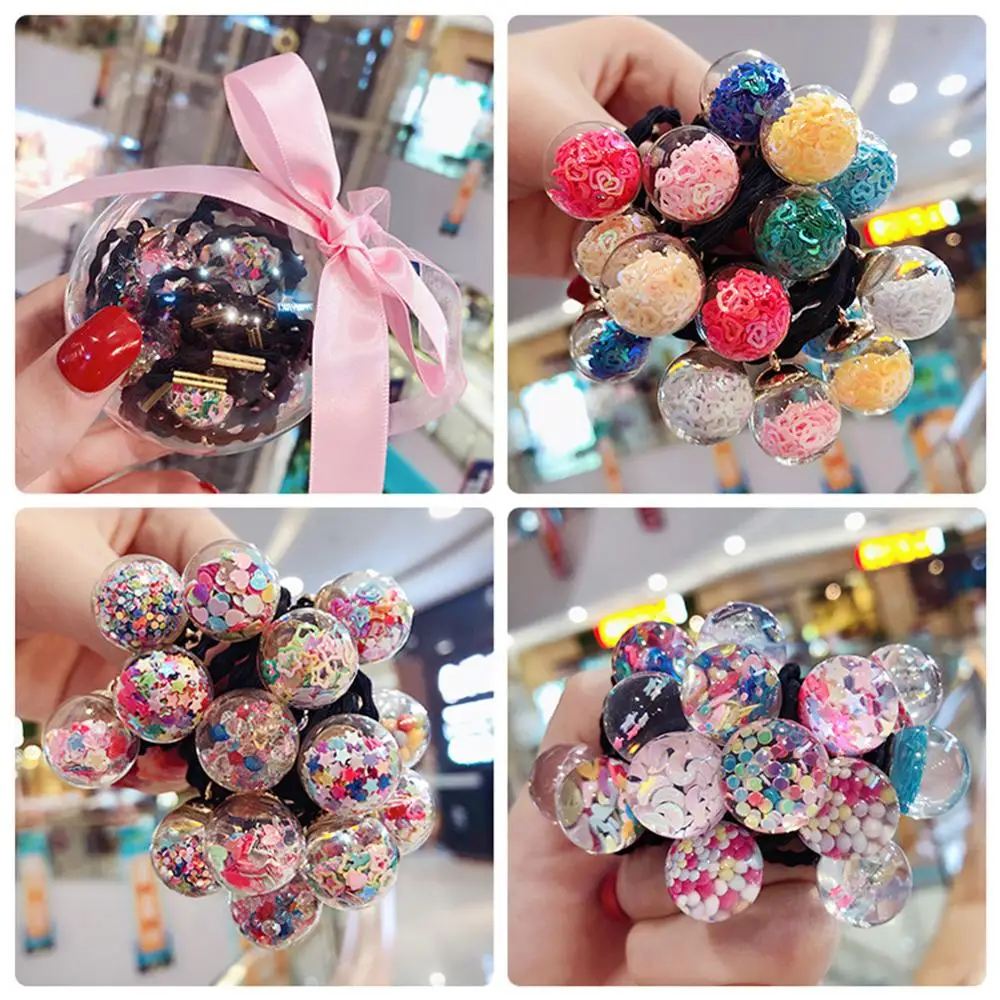 Women Girls' Elastic Ball Cute Hair Band 16pcs/pack Colorful Hair Ties Ropes Scrunchy Ponytail Rubberbands Ring Gum Accessories