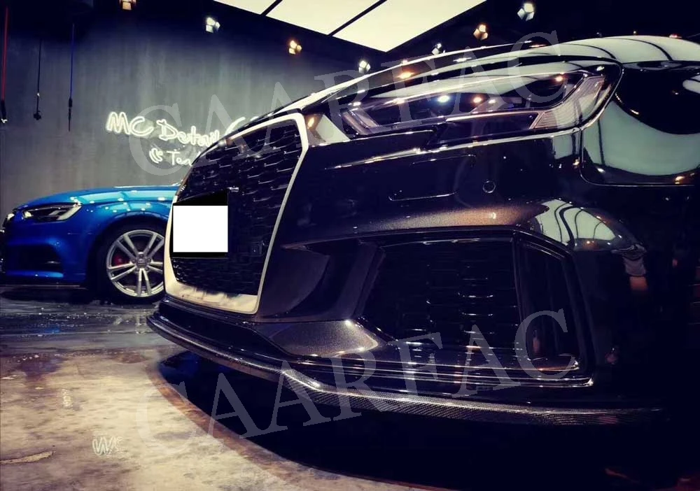 Carbon Fiber Front Lip Spoiler for Audi A3 RS3 Sedan 4 Door Head Bumper Chin Shovel Car Styling