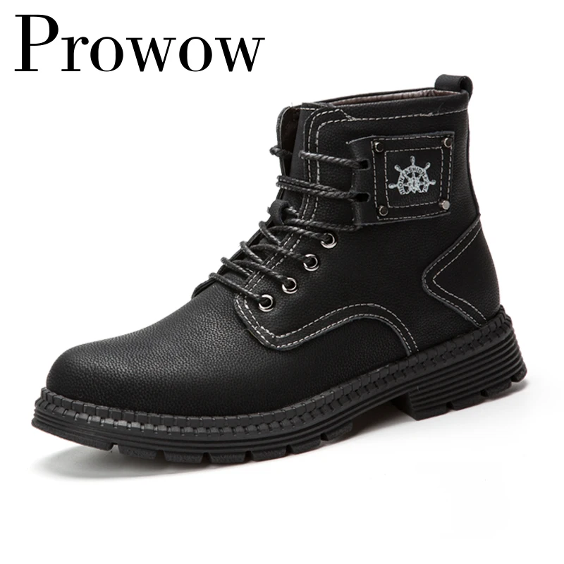 

2019 Winter Cow Leather Ankle Boots Autumn Winter Men's Boots Fashion Boots Outdoor Walking Boots Men Shoes Zapatillas Hombre