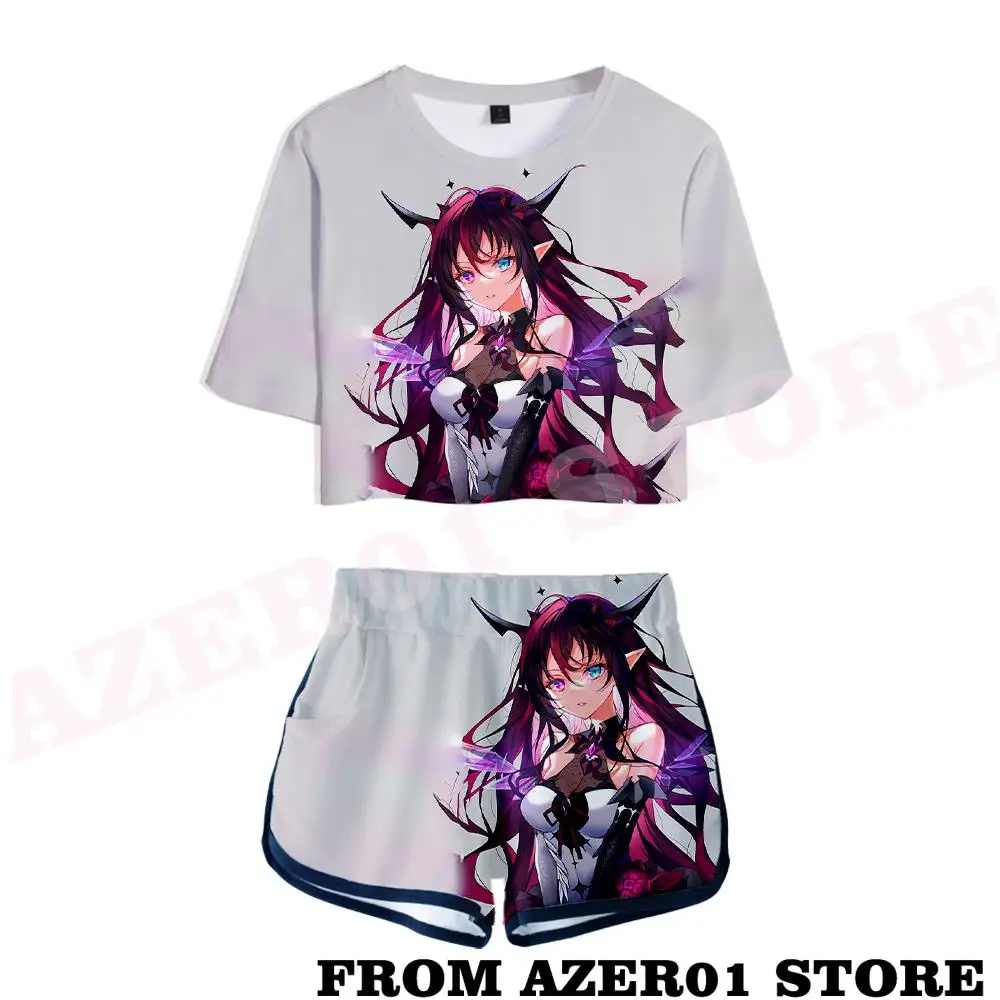 cotton shorts HOLOLIVE VTuber IRyS 3D Summer unisex Sets Sexy Short Tops+shorts Elastic Waist Suit Vitality Kawaii Two Piece Sets swimming shorts