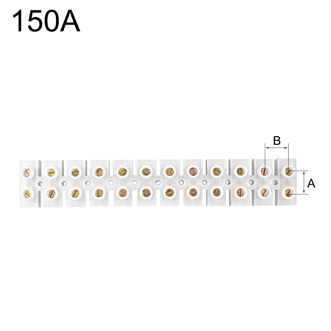 Uxcell Клеммная колодка, 150A 12 позиционный двухрядный Тип H провод винт соединителя Клеммная колодка, упаковка из 5