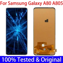 Ensemble écran tactile LCD SUPER AMOLED de remplacement, pour SAMSUNG Galaxy A80 A805 A805F, Original=