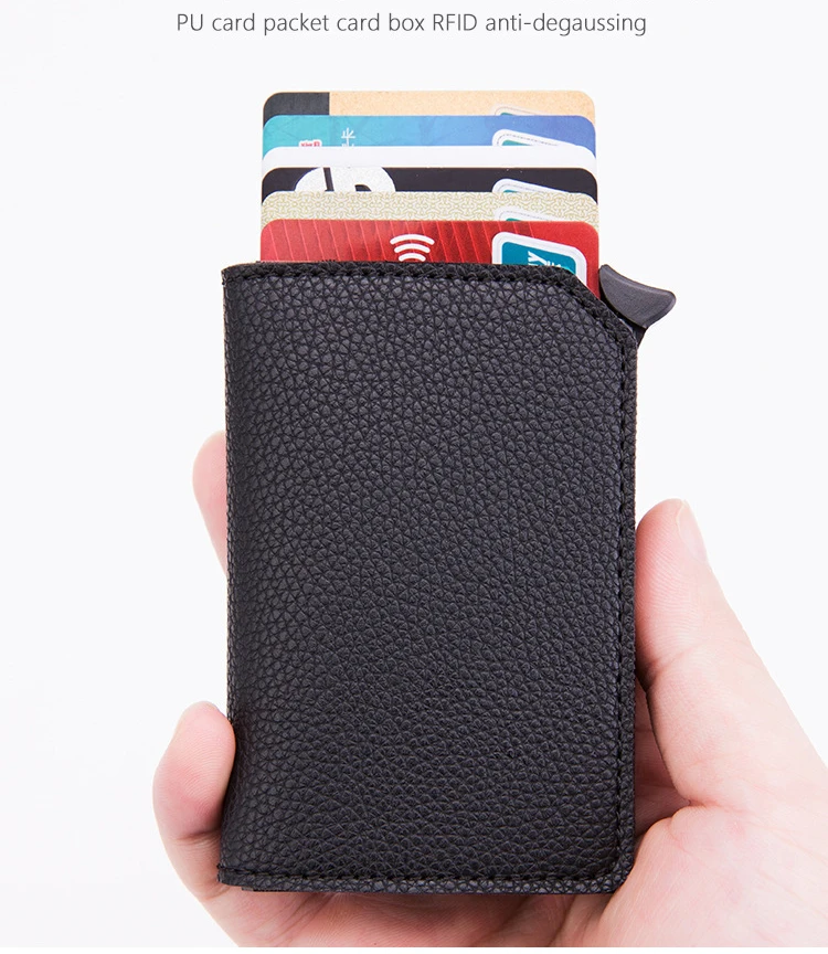 Bycobecy RFID Противоугонный карбоновый кредитный держатель для карт всплывающий клатч Умный кошелек Мульти ID Crad чехол Прямая поставка