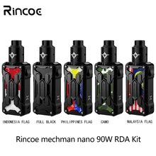 Rincoe mechman nano 90 Вт RDA комплект Питание от одной батареи 18650 810pom капает манто мини Vape Mod Kit VS Aegis X