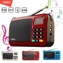 Rolton W405 мини портативный FM радио USB TF радио набор приемник динамик Mp3 музыкальный плеер с светодиодный фонарик для ПК IPod Телефон