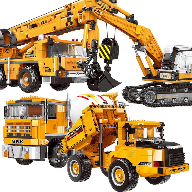 

XingBao Compatile legoed technic crane City Vehicle Engineering Excavator Bulldozer Truck Loader Building Blocks Kid Toy moc set
