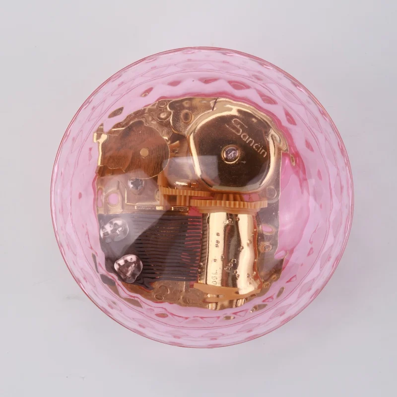Mechanism Acrylic Music Box Color Spherical Manual Music Box For Valentine Christmas Birthday Gift Music Box