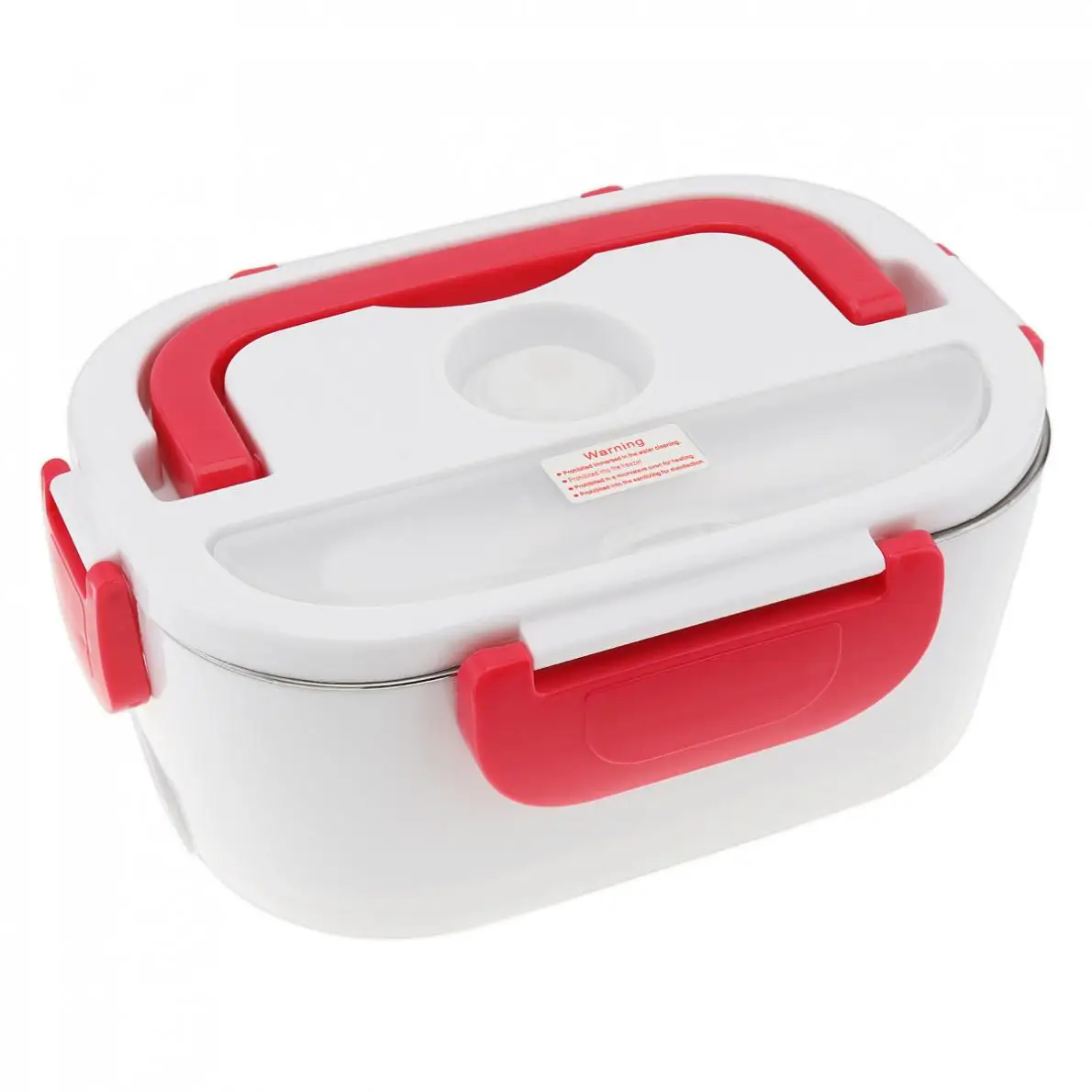 1.5L Split-type Stainless Steel+ ABS Portable Food Warmer Heating Keeping Electric Lunch Box with Spoon / EU Charging Line