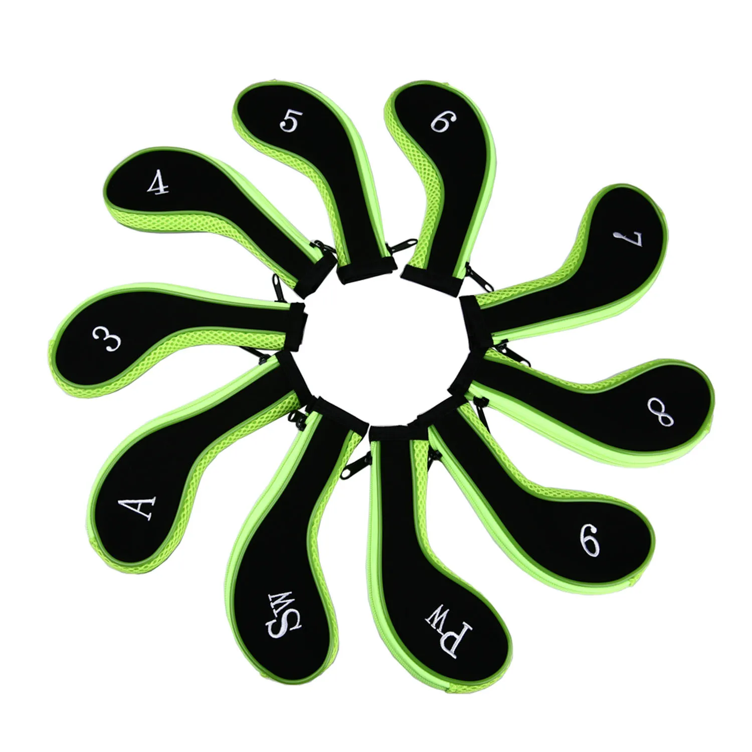 Black Green Подлинная 10 шт./компл. черная молния Гольф Чехлы для клюшек для Пинг изменений Кливленд - Цвет: Black Green