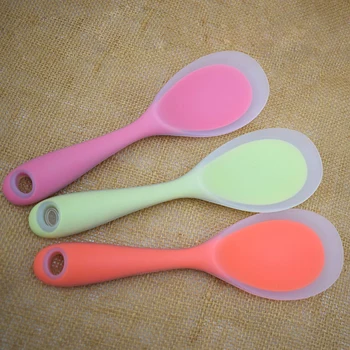 

1PC Sushi Rice Non-stick Heat Resistant Cooking Supplies Rice Spoon Spatula Soft Paddle Kitchen Tool Silicone Rice Server