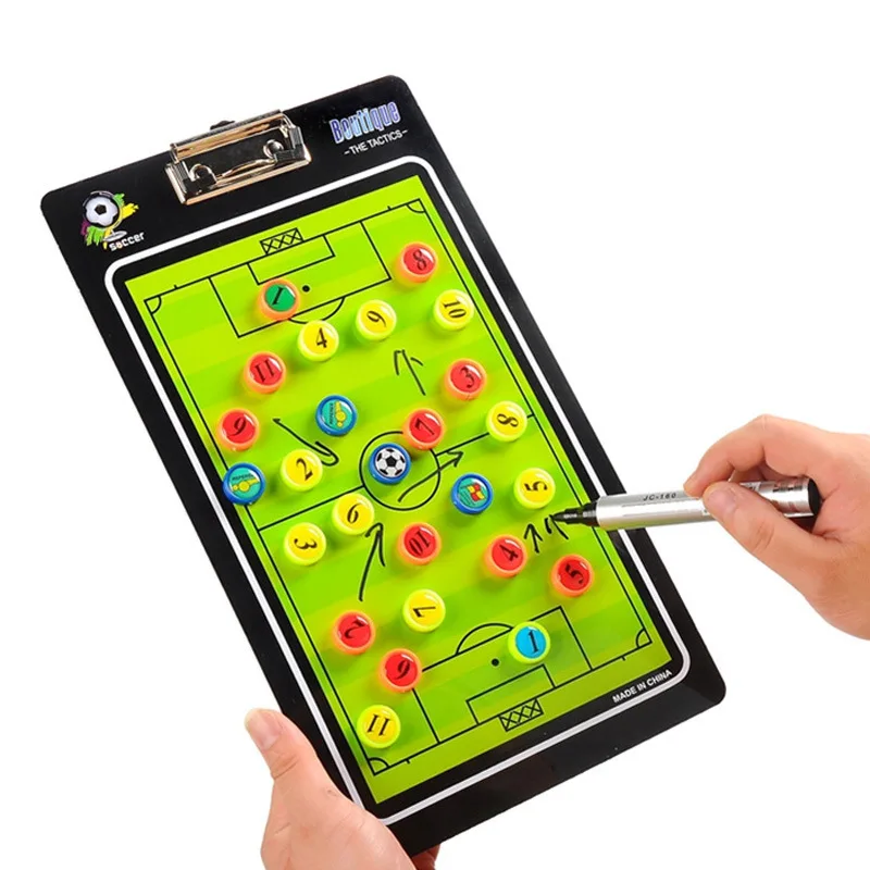 

Football Tactical Board Coach Board Magnetic Pen with Wipe Teaching Board Tactical Drill Commands Long-term Supply