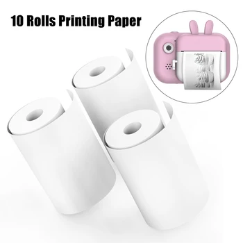 

10rolls Accessories Photo Smooth Kids Camera Thermal Paper Students Portable Wood Pulp Instant Print Transfer Gift White