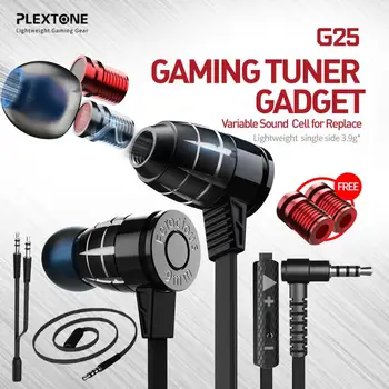 

G25 Gaming Headset With Microphone In-ear Wired Magnetic Stereo Bass With Mic Earbuds Computer Earphone Suit For PLEXTONE