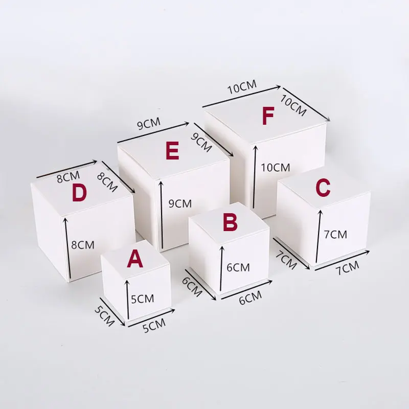 10Pcs Multi Size Square Box Simple Kraft Paper Wedding Party Candy Gift Cake Jewelry Packaging Storager