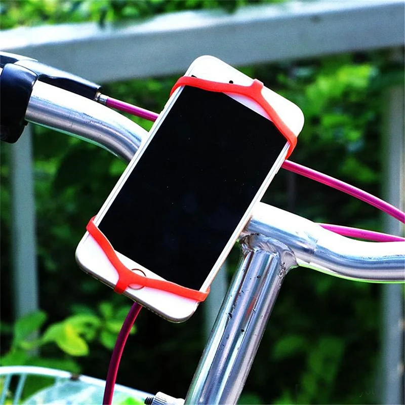 Universal Bicycle Silicone Strap Handlebar Fixed Strap MTB Portable Non-slip Phone Holder Flashlight Bracket Bike Accessories