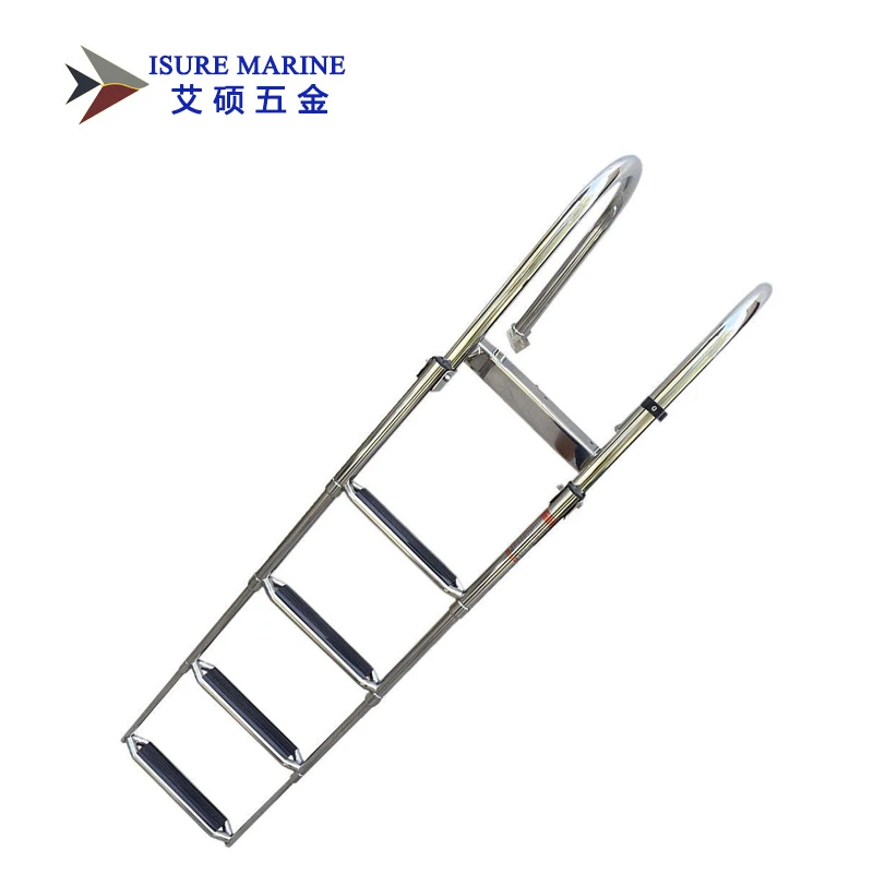 Stainless Steel Inboard Rail Boat 4 Step Telescoping Ladder Dock Ladder