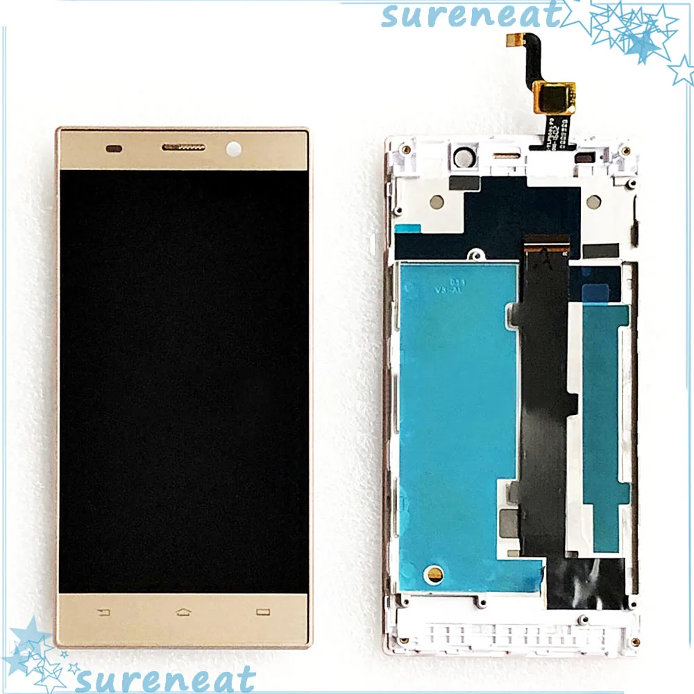 5.0&quot Black / White Gold + Frame For Philips Xenium V787 LCD Display With Touch Screen Digitizer Sensor Panel Assembly Parts | Мобильные