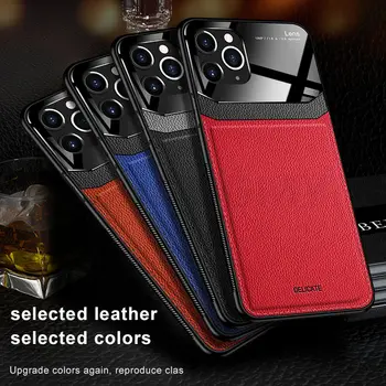 

50pcs/lot Organic PC Back Protector Phone Case For iPhone 11 Pro Max XR XS Max 7 8 6 6S Plus SE2 SE 2 Leather Grain Cover