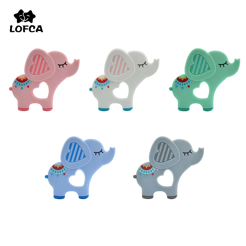 

LOFCA 1pc Baby Teether New Elephant Baby Teething Chew Toy Food Grade Silicone BPA Free Baby Product Nursing Necklace Pacifier