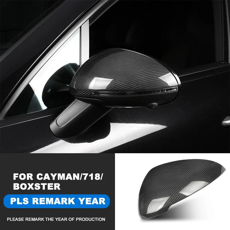 Горячая Распродажа для Porsche Panamera Cayenne Macan Boxter Cayman 718 Boxster Реальные углеродного волокна Зеркало заднего вида Защитная крышка чехол наклейка shell - Название цвета: 718 cayman boxster