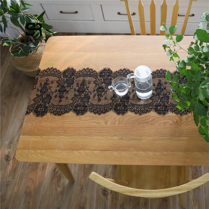 RAYUAN White Lace Table Runner Placemat Tea Mats Yarn Table Placemat Pad Ceiling Decor Home Cafe Restaurant Decoration