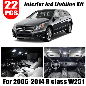 

For 2006-2014 Mercedes Benz R class W251 R320 R350 R500 22pc LED vanity mirror lamp LED interior dome door lights bulb Kit