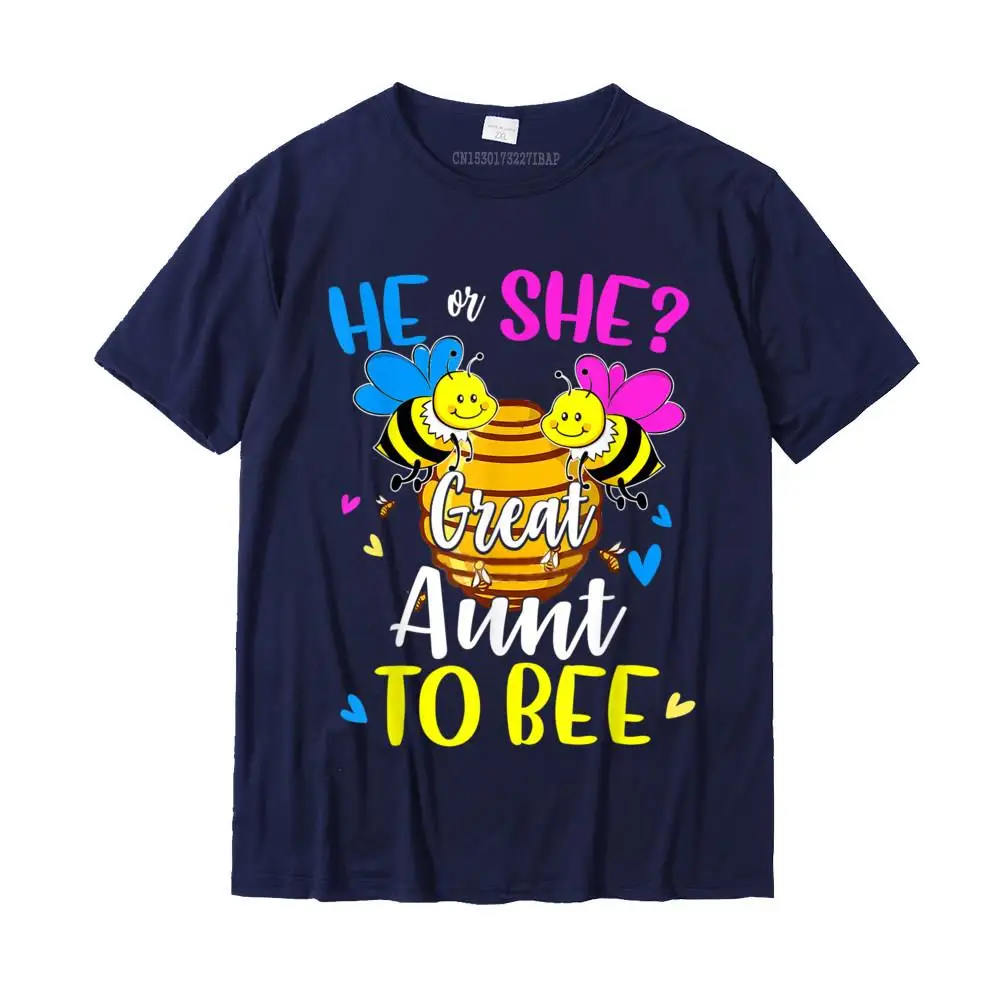 Casual Pure Cotton T Shirt for Students Short Sleeve Printed Tops Shirts Prevalent Autumn Crewneck T Shirt Summer He Or She Great Aunt To Bee Gender Reveal Funny Gift T-Shirt__MZ16500 navy