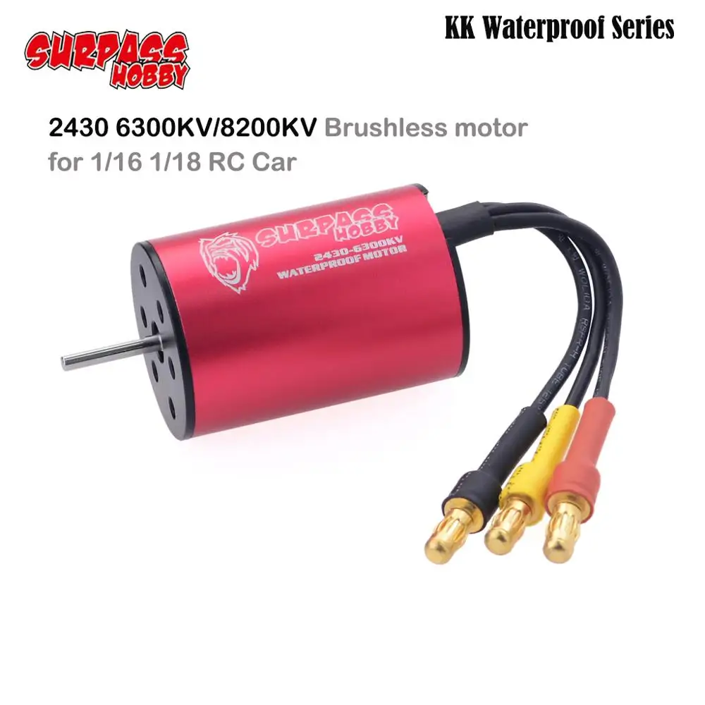 Бесщеточный мотор SURPASS HOBBY KK водонепроницаемый 2430 6300KV/8200KV для HSP HPI RTR tiiya 1/16 1/18 RC