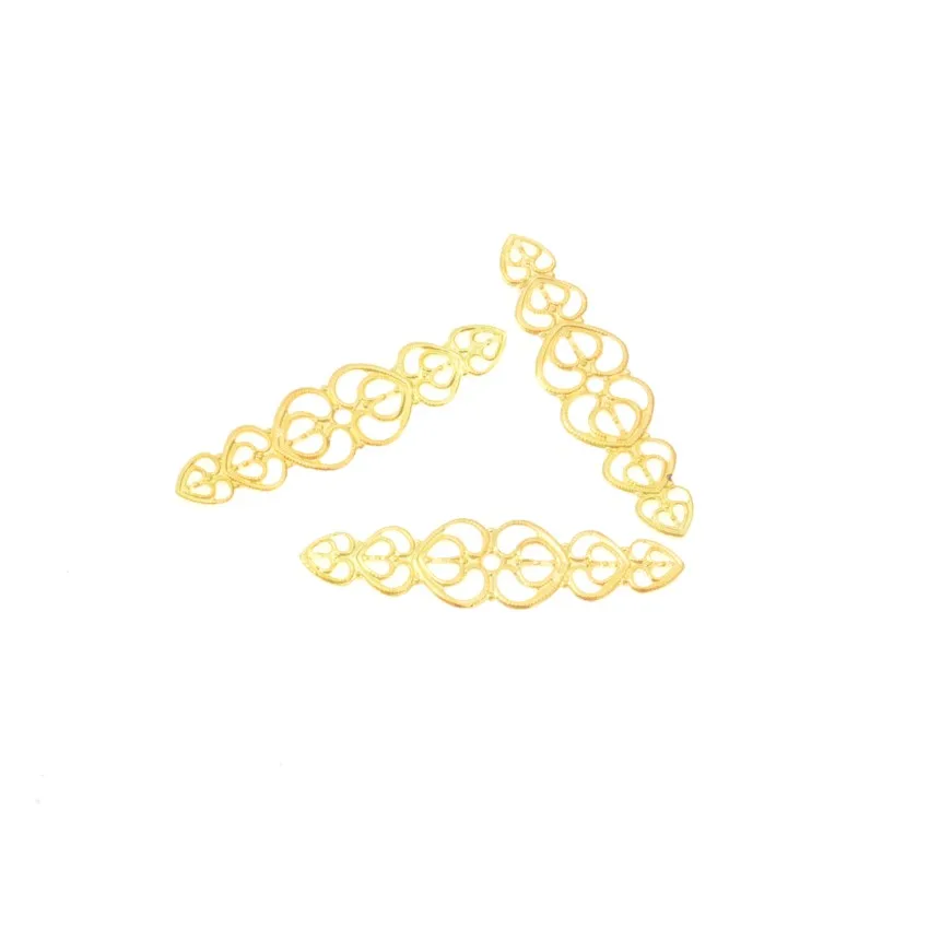 Antique Bronze Filigree Love Heart Wraps Connectors Embellishments Decoration DIY Findings 20Pcs 5.3x1.4cm F0382,jewelry making supplies,craft supplies