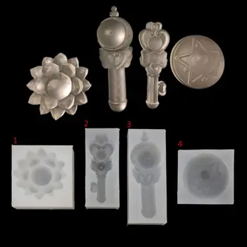 

Lotus Flower Magic Wand Pendant Mold Epoxy Resin Casting DIY Jewelry Tools Dried Flower Resin Decorative DIY Hand Crafts