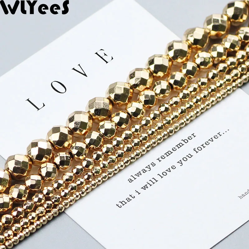 WLYeeS, 3, 4, 6, 8 мм, серебрянное покрытие, розовое золото, гематит, бисер, плоский круглый камень, шарм, разделитель, свободные бусины для изготовления ювелирных изделий, браслетов, сделай сам