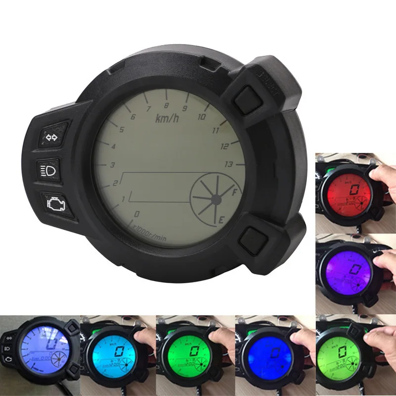 12V LCD Motorcycle Digital Speedometer Tachometer 10000 RPM 7 Color Speedometer for Yamaha Zuma BMK X125 YW125 for Yamaha BWS