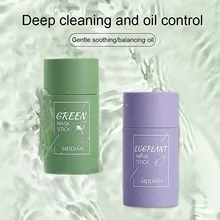 Tè verde maschera di fango per la pulizia profonda controllo dell'olio Anti-Acne maschere solide per uova maschera purificante in Stick di argilla idratante cura della pelle