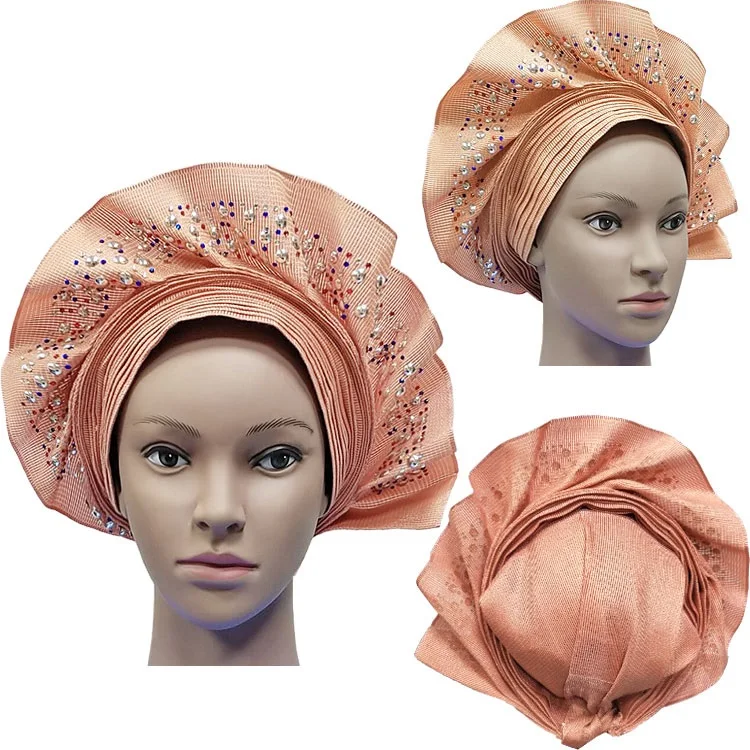 10 Африканский ASO OKE Gele головное украшение высокого качества нигерийский традиционный свадебное использование 013 Авто Gele - Цвет: 10