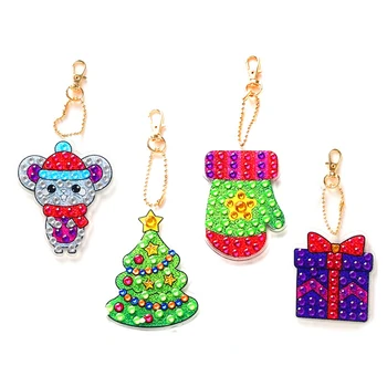 

2020 New DIY Christmas Series For Key Chain Diamond Painting Handmade Spot Diamond Bag Decoration Pendant