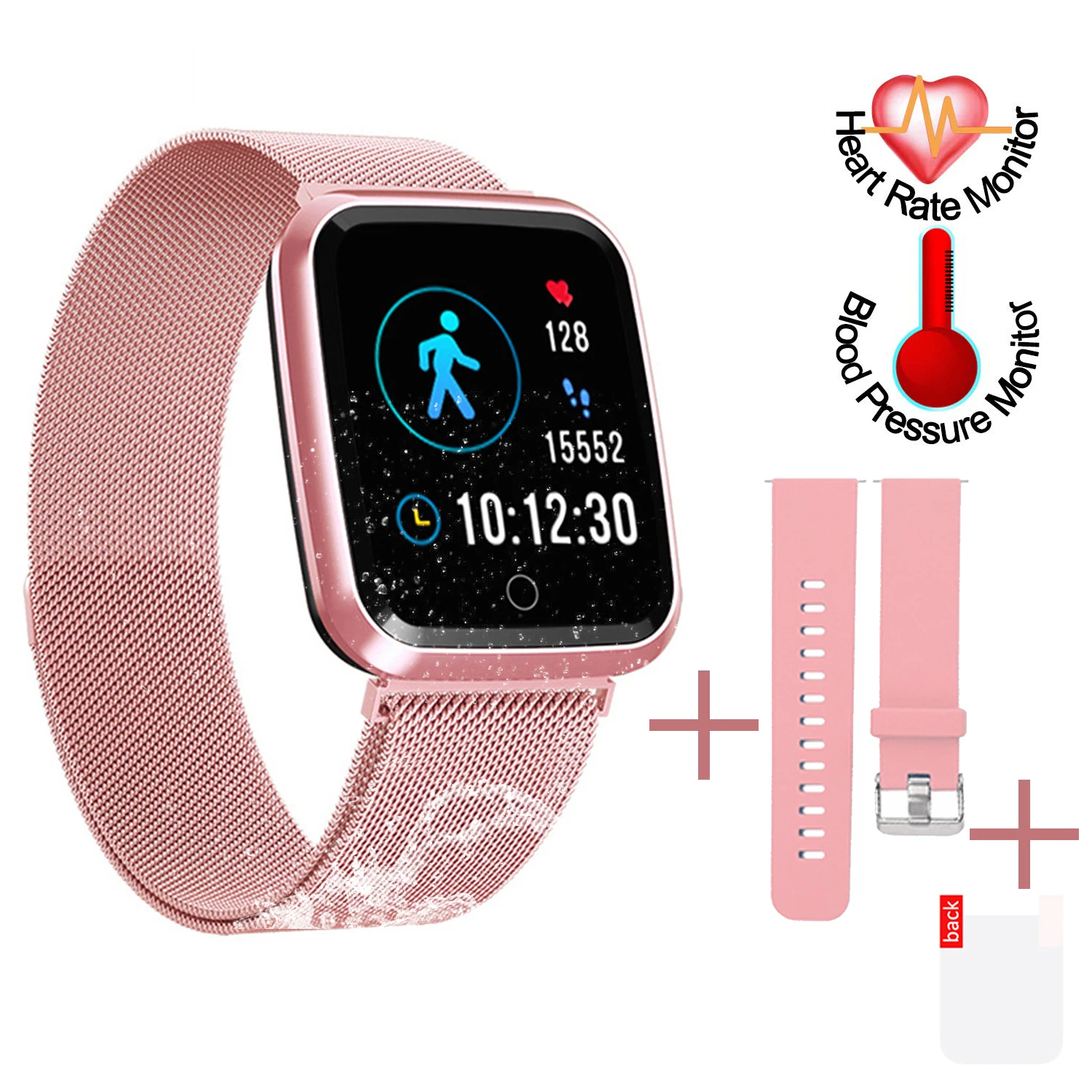 

Smart Watch Waterproof IP68 Men Women Fitness Tracker Heart Rate Monitor Sport Smartwatch for IOS Android