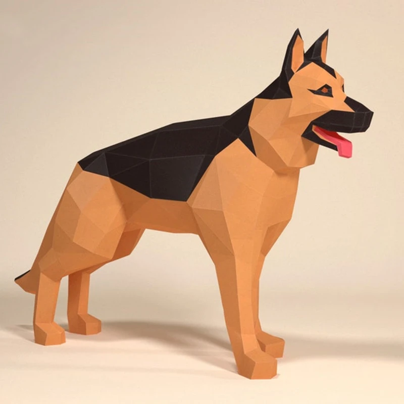 

55cm German Shepherd Papercraft Paper Model Kit Shepherd Paper Statue German Shepherd Gifts Home Decoration Animal DIY Model