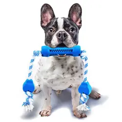 Собака молярная жевательная игрушка собака резиновая жевательная игрушка с хлопковой веревкой для чистки зубов Интерактивная
