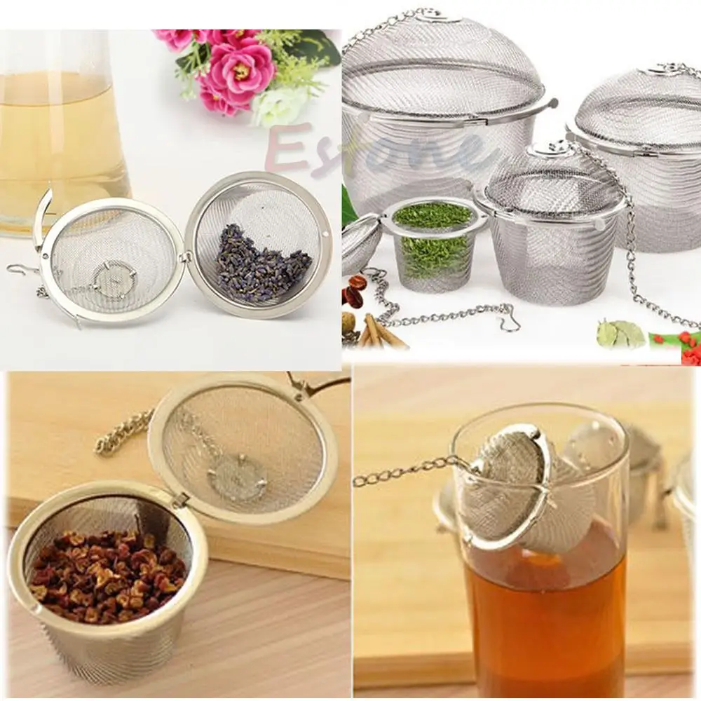 Practical Tea Ball Spice Strainer Mesh Infuser Filter Stainless Steel Herbal 