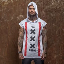 Muscle Dr. Европа и Америка братья популярный бренд летний спортивный жилет с капюшоном жилет мужской фитнес тренировочный костюм