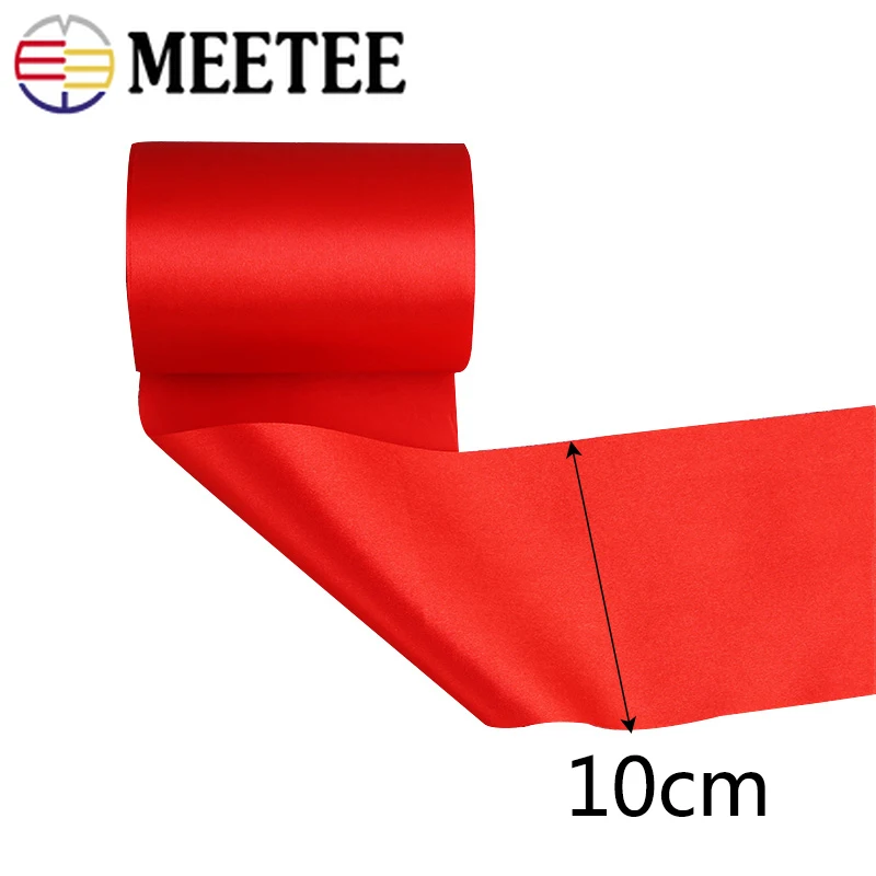 Meetee 1 шт. = 20 м 10 см полиэфирные ленты двойное лицо сплошной цвет свадебная атласная лента DIY магазин Свадьба Рождество Декор материалы