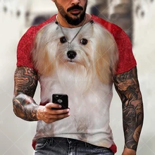 Grande chemise ample pour hommes, T shirt imprimé en 3D, personnalité de rue, conception de chien et d'animal de compagnie, nouveauté à la mode d'été 2021 xxl 6xl 
