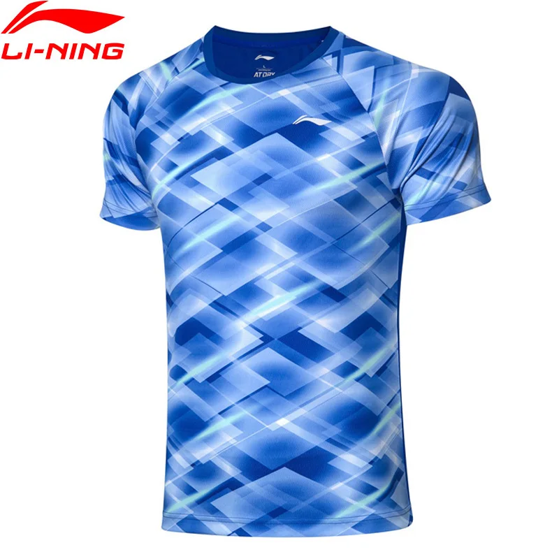 Li ning competición bádminton para hombre, ropa transpirable de poliéster, forro de ajuste Regular, deportiva, AAYP281 COND19|Camisetas bádminton| - AliExpress
