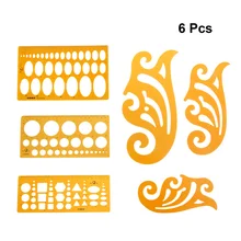 

6PCS/Set Design Formwork Ruler Building Formwork Cloud Ruler Cartoon Curve Board Indoor Formwork Drawing Measuring Tool Ruler