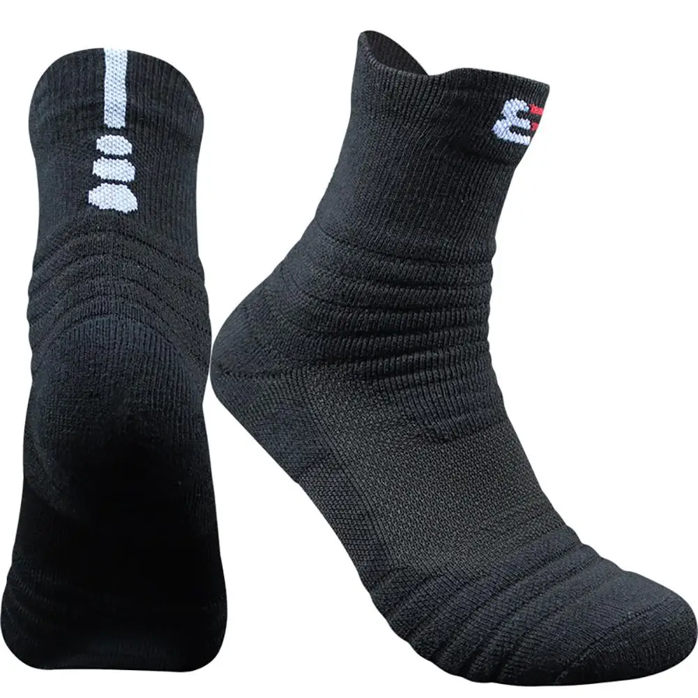 A Pair Of Basketball Socks Man Long Thickening Towel Bottom Cotton Socks Outdoors Run Badminton Tennis Sport #