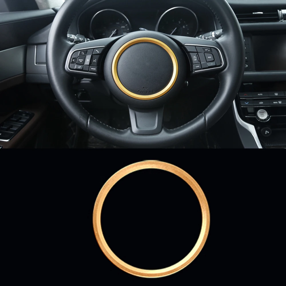 Золото для Jaguar F-PACE F-TYPE XF XE ABS Автомобильный руль обод для колеса наклейка крышка Декор Автомобильная наклейка для внутреннего интерьера авто принадлежности для тюнинга